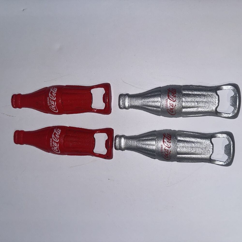 Coca-Cola Cast Iron Bottle Opener – Red Vintage Style Contour Bottle, 5.5" Coke